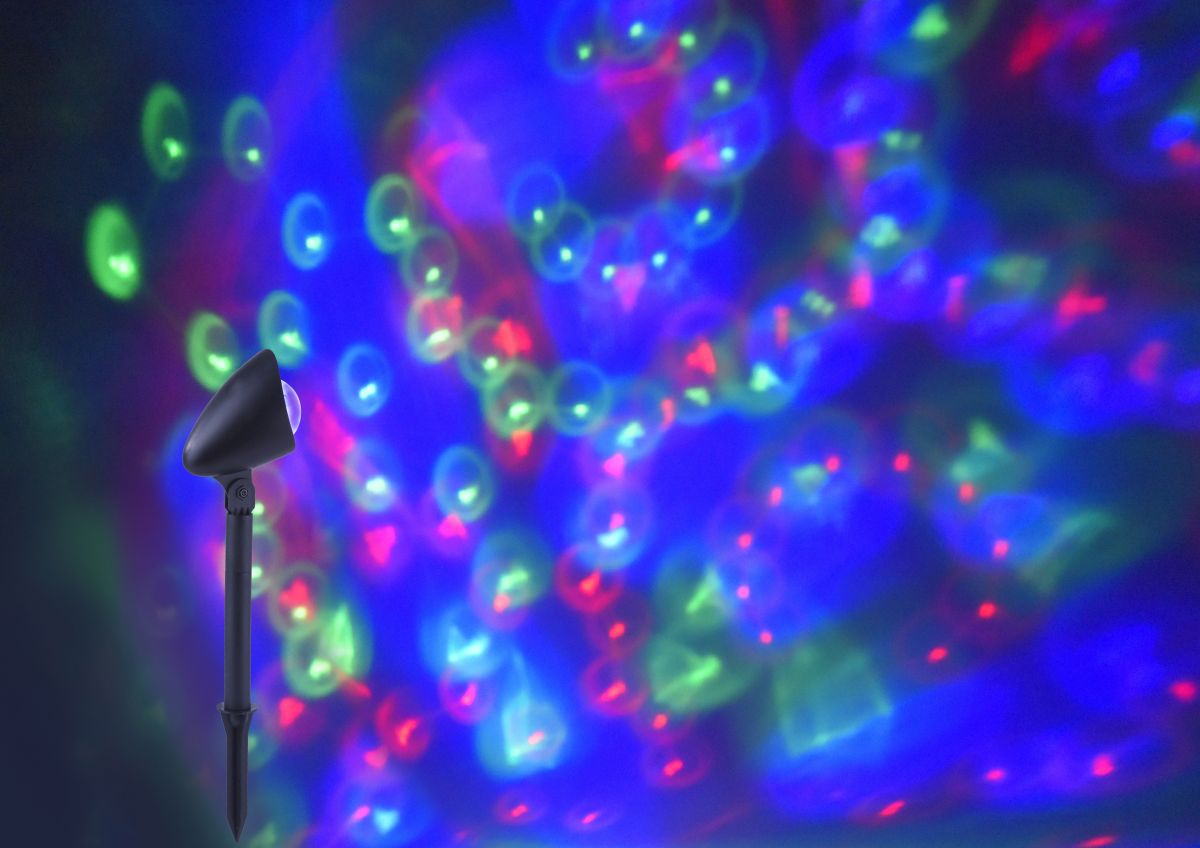 LED Erdspießleuchte Disco 19035-18 schwarz