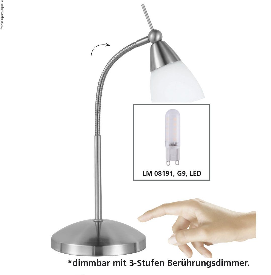 Tischleuchte Pino 4001-55 stahl