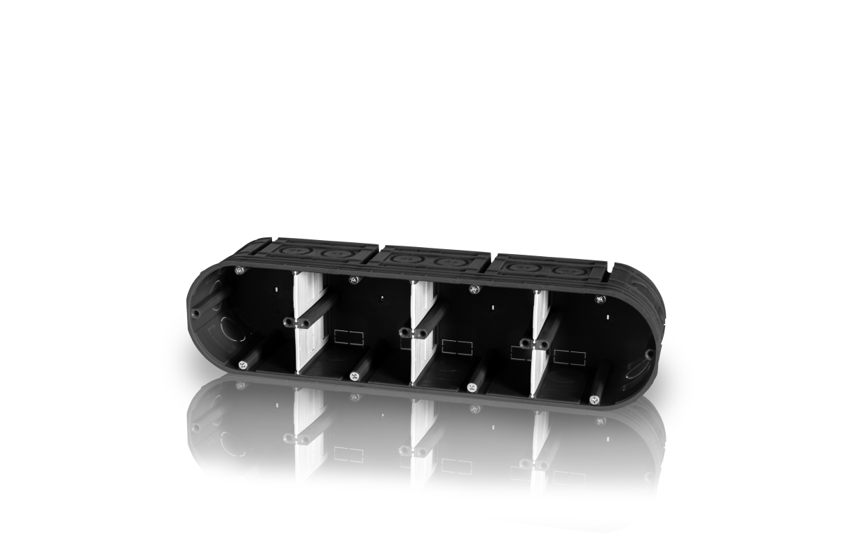 Unterputzgerätedose massiv, 4-fach 4x Ø 60, t=63mm UP40 Unterputzgerätedose massiv, 4-fach 4x Ø 60, t=63mm UP40