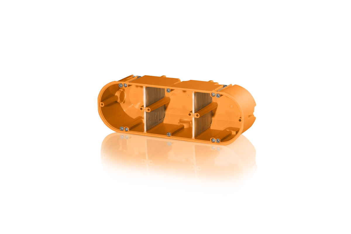 Hohlwandgerätedose massiv, 3 fach, Ø 68, t=60mm HW30 Hohlwandgerätedose massiv, 3 fach, Ø 68, t=60mm HW30