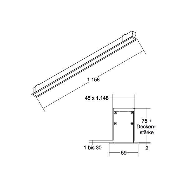 LED-Einbauprofil BIRO40 77033074