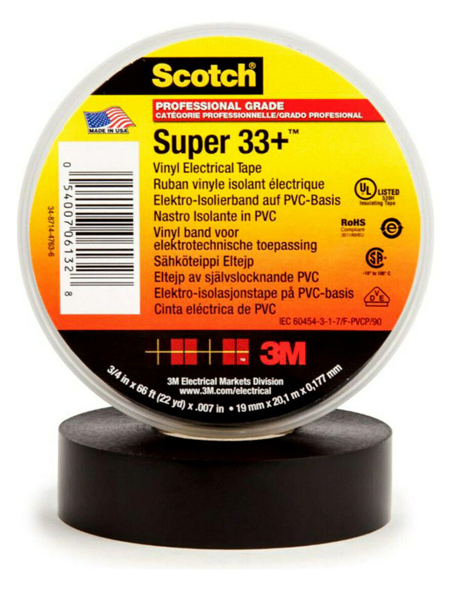 Elektro-Isolierband ScotchSuper33+ 19mm x 20m schwarz Elektro-Isolierband ScotchSuper33+ 19mm x 20m schwarz