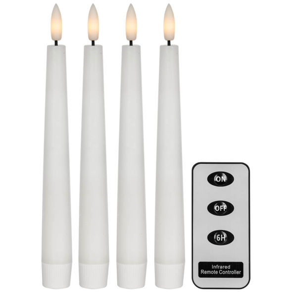 4 LED-Echtwachskerzen Flamme 063-59 mit Fernbedienung 4 LED-Echtwachskerzen Flamme 063-59 mit Fernbedienung