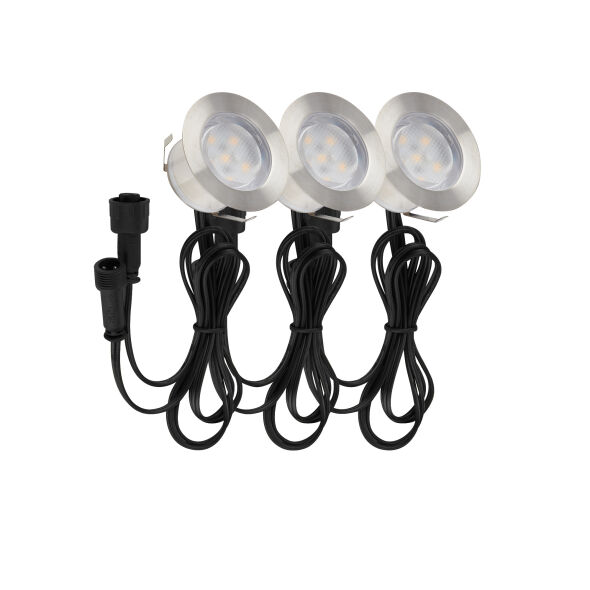 Terrassen-/Treppeneinbauleuchte CONNECT TO SHINE TEAK LED/0,4W, 10 lm 3000K 3er-Set Terrassen-/Treppeneinbauleuchte CONNECT TO SHINE TEAK LED/0,4W, 10 lm 3000K 3er-Set
