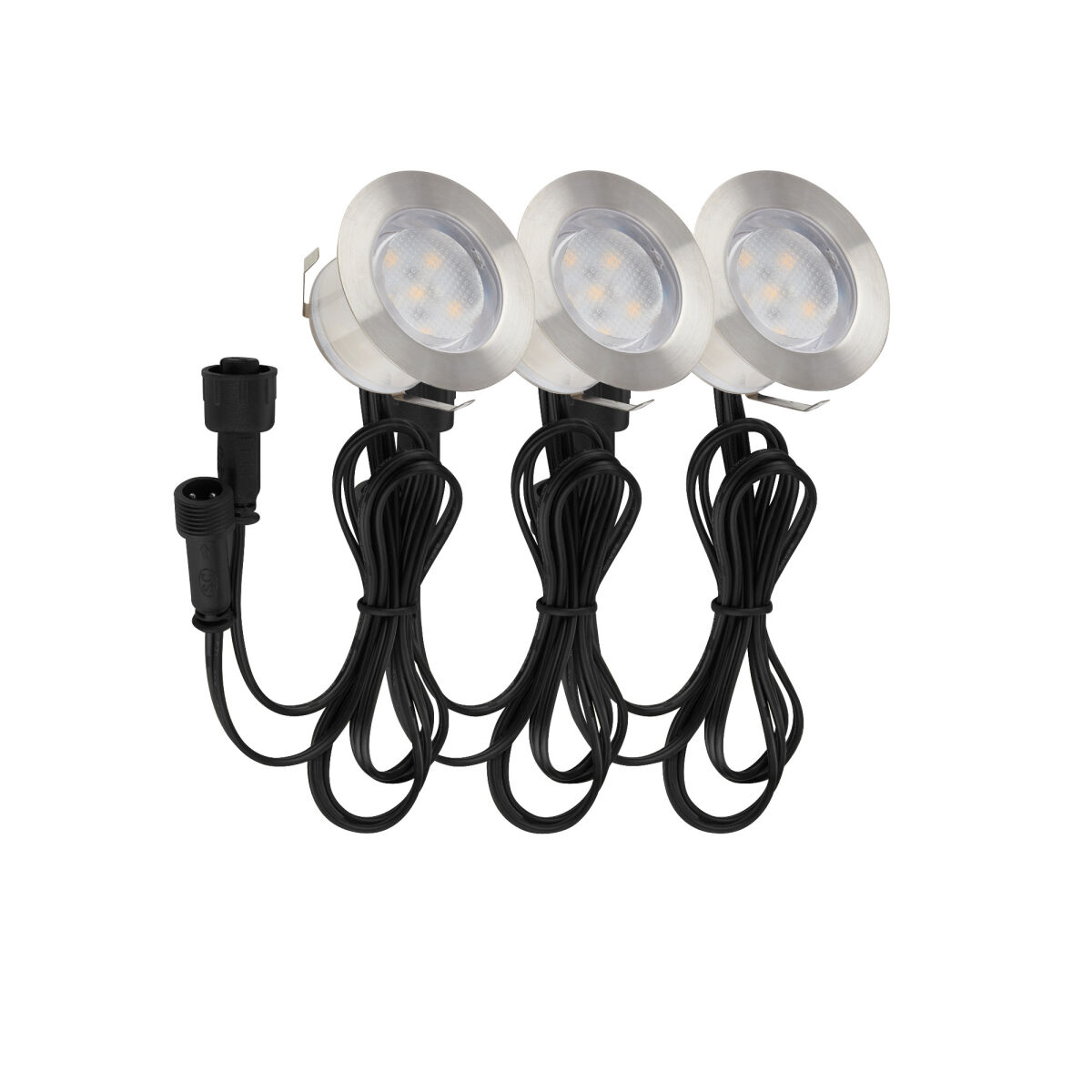 Terrassen-/Treppeneinbauleuchte CONNECT TO SHINE TEAK LED/0,4W, 10 lm 3000K 3er-Set Terrassen-/Treppeneinbauleuchte CONNECT TO SHINE TEAK LED/0,4W, 10 lm 3000K 3er-Set