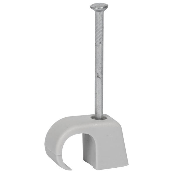Haftclips mit Nagel grau halogenfrei Haftclips mit Nagel grau halogenfrei