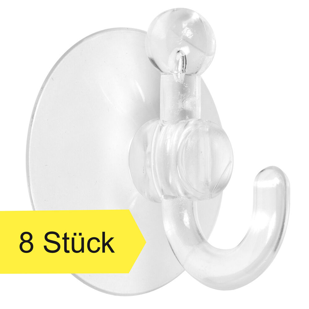 Saugnäpfe mit Haken Kunststoff 8er-Set Saugnäpfe mit Haken Kunststoff 8er-Set