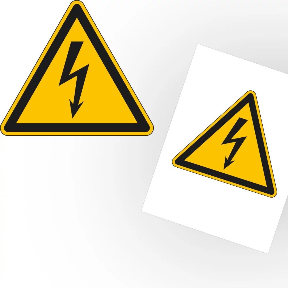 Warnschild Warnung vor elektrischer Spannung Blitzpfeil Folie selbstklebend Schenkellänge 100 mm 1 Stück Warnschild Warnung vor elektrischer Spannung Blitzpfeil Folie selbstklebend Schenkellänge 100 mm 1 Stück