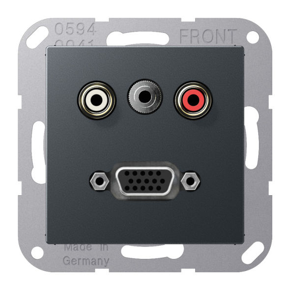 Multimediadose Cinch/VGA MA A 1072 ANM anthrazit matt Multimediadose Cinch/VGA MA A 1072 ANM anthrazit matt