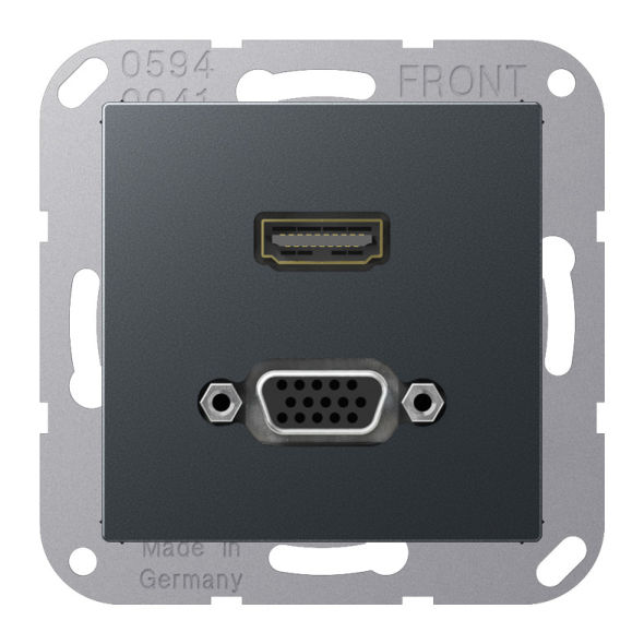 Multimediadose HDMI/VGA MA A 1173 ANM anthrazit matt Multimediadose HDMI/VGA MA A 1173 ANM anthrazit matt