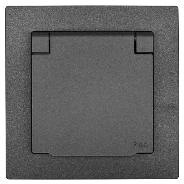 Kombi-Steckdose anthrazit 55 x 55 mm Kombi-Steckdose anthrazit 55 x 55 mm