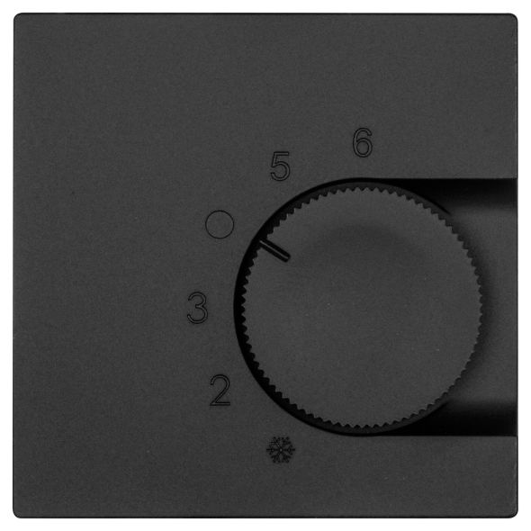 Zentralplatte Raumthermostat-Einsatz K55 schwarz matt Zentralplatte Raumthermostat-Einsatz K55 schwarz matt