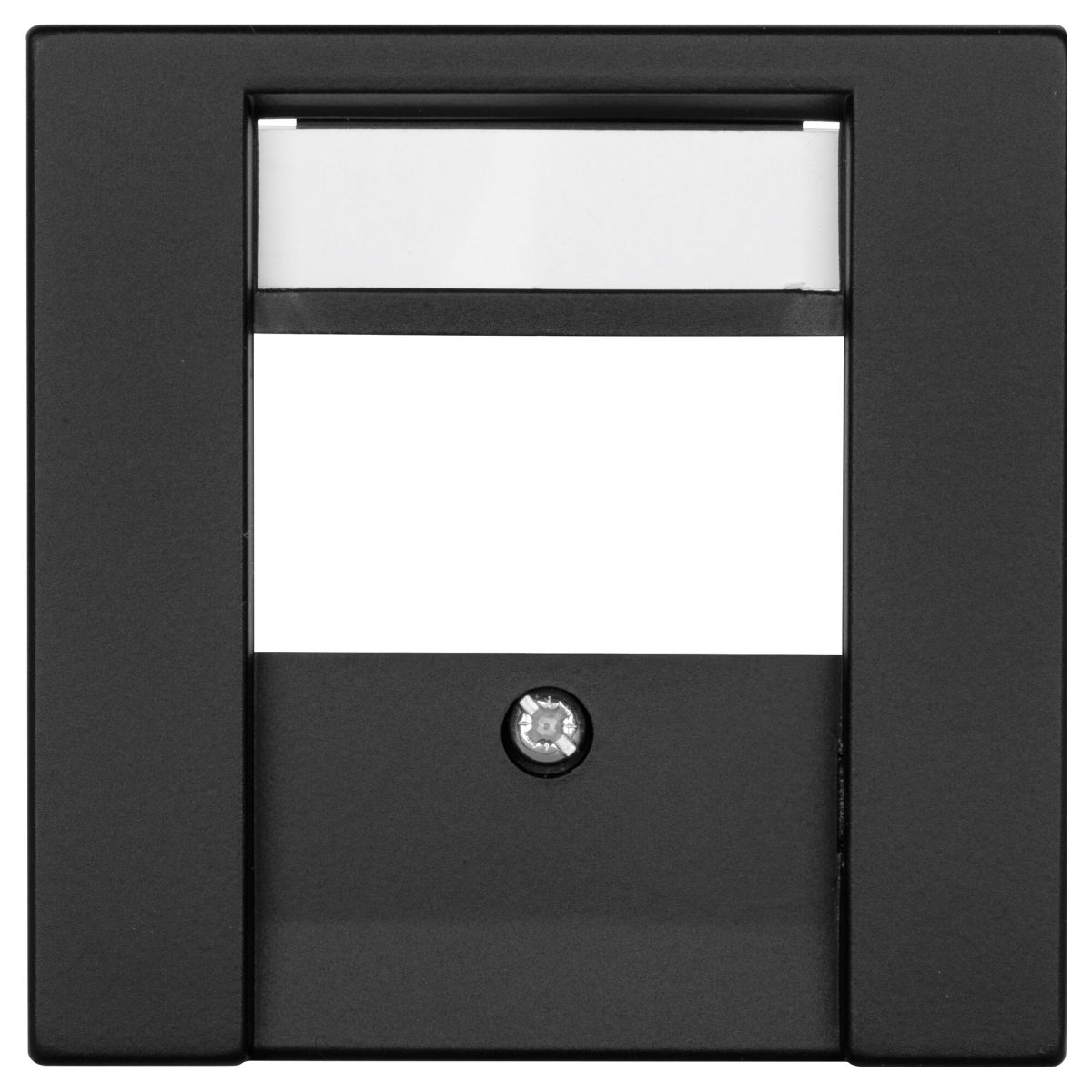 Zentralplatte für 3-fach-TAE-Steckdose K55 schwarz matt Zentralplatte für 3-fach-TAE-Steckdose K55 schwarz matt