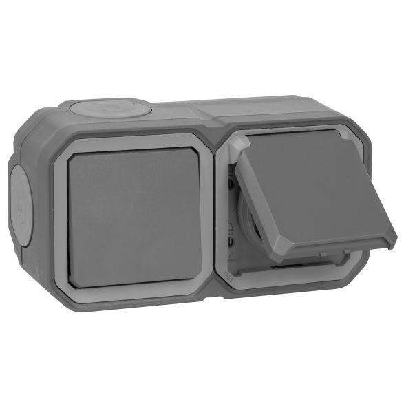 Plexo New 069746L grau Wechsel-Schalter/Steckdose Plexo New 069746L grau Wechsel-Schalter/Steckdose
