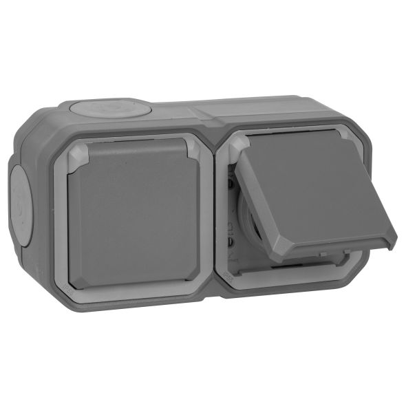 Plexo New 069742L grau 2-fach waagerecht Plexo New 069742L grau 2-fach waagerecht