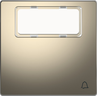 Wippe nickelmetallic mit Schriftfeld u. Klingel MEG3365-6050 Wippe nickelmetallic mit Schriftfeld u. Klingel MEG3365-6050