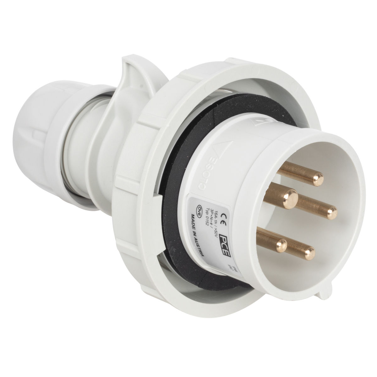 CEE-Stecker 0152-1 SHARK 5-polig 400V 1h Notstrom mit Schraubklemmen CEE-Stecker 0152-1 SHARK 5-polig 400V 1h Notstrom mit Schraubklemmen