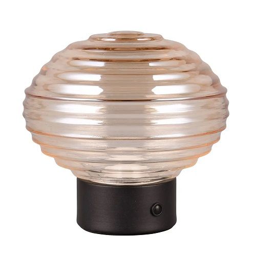 Akku-Tischleuchte EARL LED/1,5W Metall schwarz/matt, Glas amber Akku-Tischleuchte EARL LED/1,5W Metall schwarz/matt, Glas amber