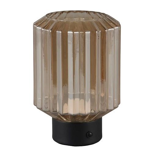 Akku-Tischleuchte LORD LED/1,5W Metall schwarz/matt, Glas amber Akku-Tischleuchte LORD LED/1,5W Metall schwarz/matt, Glas amber