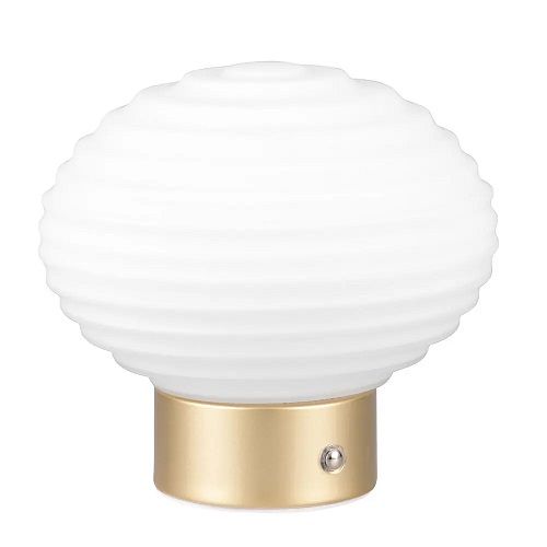 Akku-Tischleuchte EARL LED/1,5W Metall Messing/matt, Glas weiß Akku-Tischleuchte EARL LED/1,5W Metall Messing/matt, Glas weiß