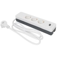Tischsteckdose COMBINI 3 x 1,5² mit Schalter weiß/grau 3-6-fach