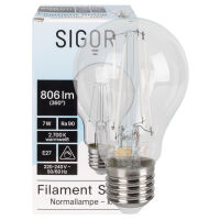 LED-Filament-Lampe SNOW AGL-Form klar E27 2700K 7W 60W 810 lm