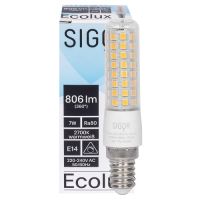 LED-Lampe ECOLUX Röhren-Form klar E14/7W (60W) 806 lm 2700K