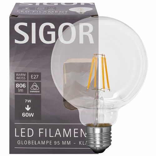 LED-Filament-Lampe Globe-Form klar E27 2700K 7,0W LED-Filament-Lampe Globe-Form klar E27 2700K 7,0W