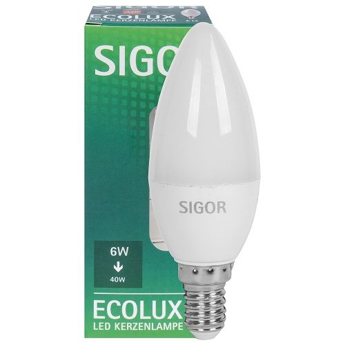 LED-Lampe ECOLUX Kerzen-Form opal E14 2700K LED-Lampe ECOLUX Kerzen-Form opal E14 2700K