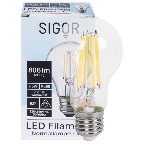 LED-Lampe Full Spectrum AGL-Form klar E27 2700K 7,5W LED-Lampe Full Spectrum AGL-Form klar E27 2700K 7,5W