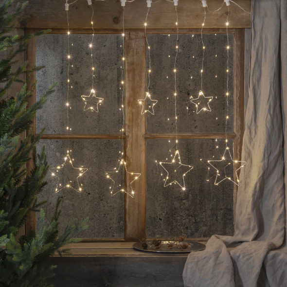 LED-Sternenlichtervorhang DEW DROP STARS 84 warmweiße LEDs LED-Sternenlichtervorhang DEW DROP STARS 84 warmweiße LEDs