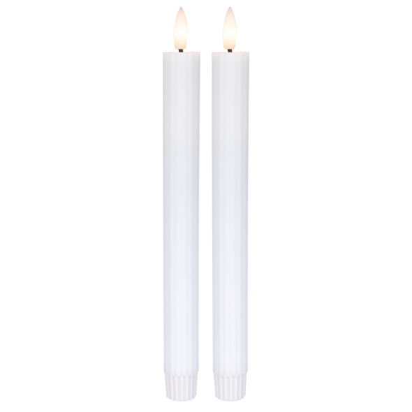 LED-Echtwachskerzen FLAMME STRIPE 2er-Set 1 warmweiße flackernde LED H 250 Ø 21 LED-Echtwachskerzen FLAMME STRIPE 2er-Set 1 warmweiße flackernde LED H 250 Ø 21