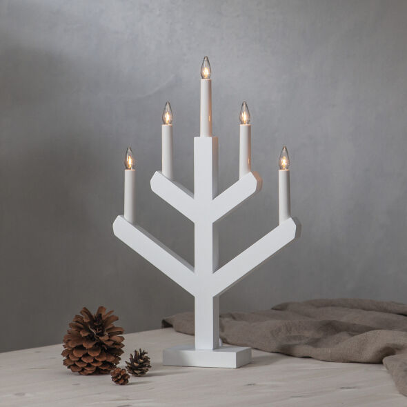 Weihnachtsleuchter VINGA 5 x E10 55V 3W weiß Weihnachtsleuchter VINGA 5 x E10 55V 3W weiß
