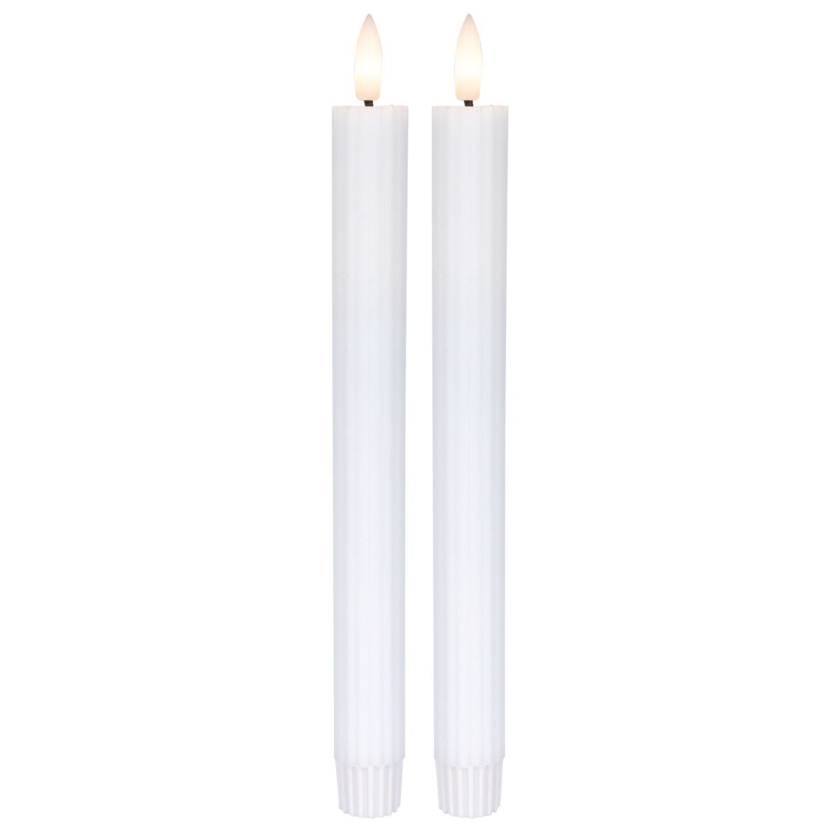 LED-Echtwachskerzen FLAMME STRIPE 2er-Set 1 warmweiße flackernde LED H 250 Ø 21 LED-Echtwachskerzen FLAMME STRIPE 2er-Set 1 warmweiße flackernde LED H 250 Ø 21