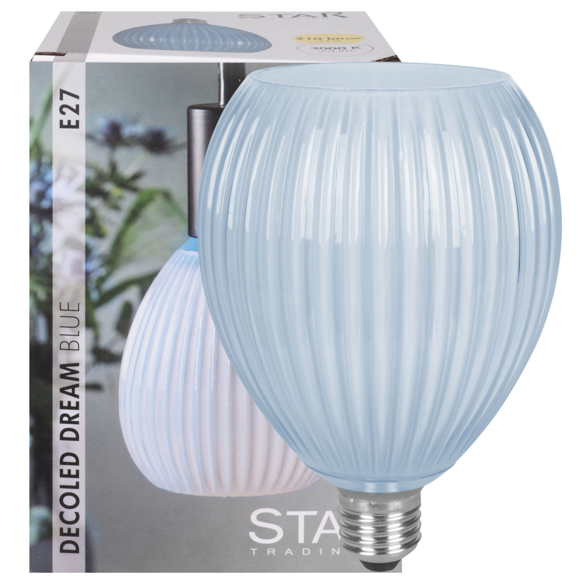 LED-Lampe geriffelt E27 3,5W 210 lm 3000K hellblau LED-Lampe geriffelt E27 3,5W 210 lm 3000K hellblau