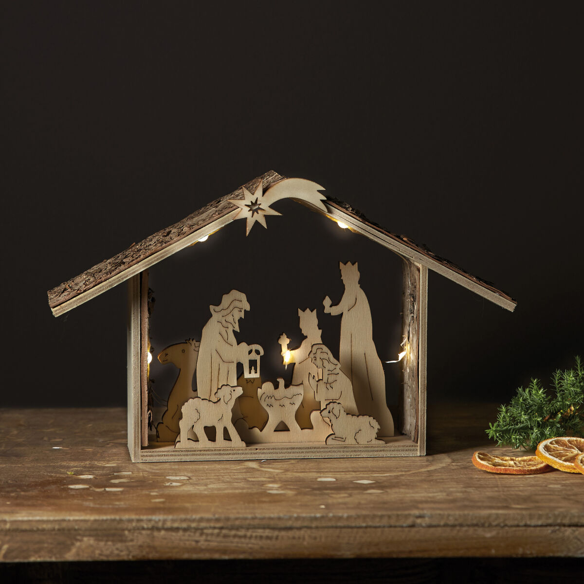Weihnachtsleuchter YULETIDE 5 warmweiße LEDs