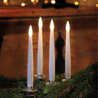 LED-Adventskerzen warmweiße flackernde LEDs 4er-Set H 150, Ø 15