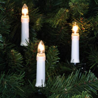 Weihnachtsbaumkette klar/weiß 25 x E10/10V/2,4W 12 Meter