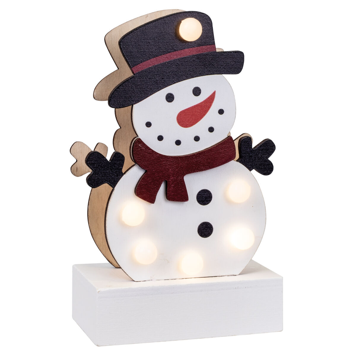 Dekoration FREDDY 6 warmweiße LEDs Schneemann