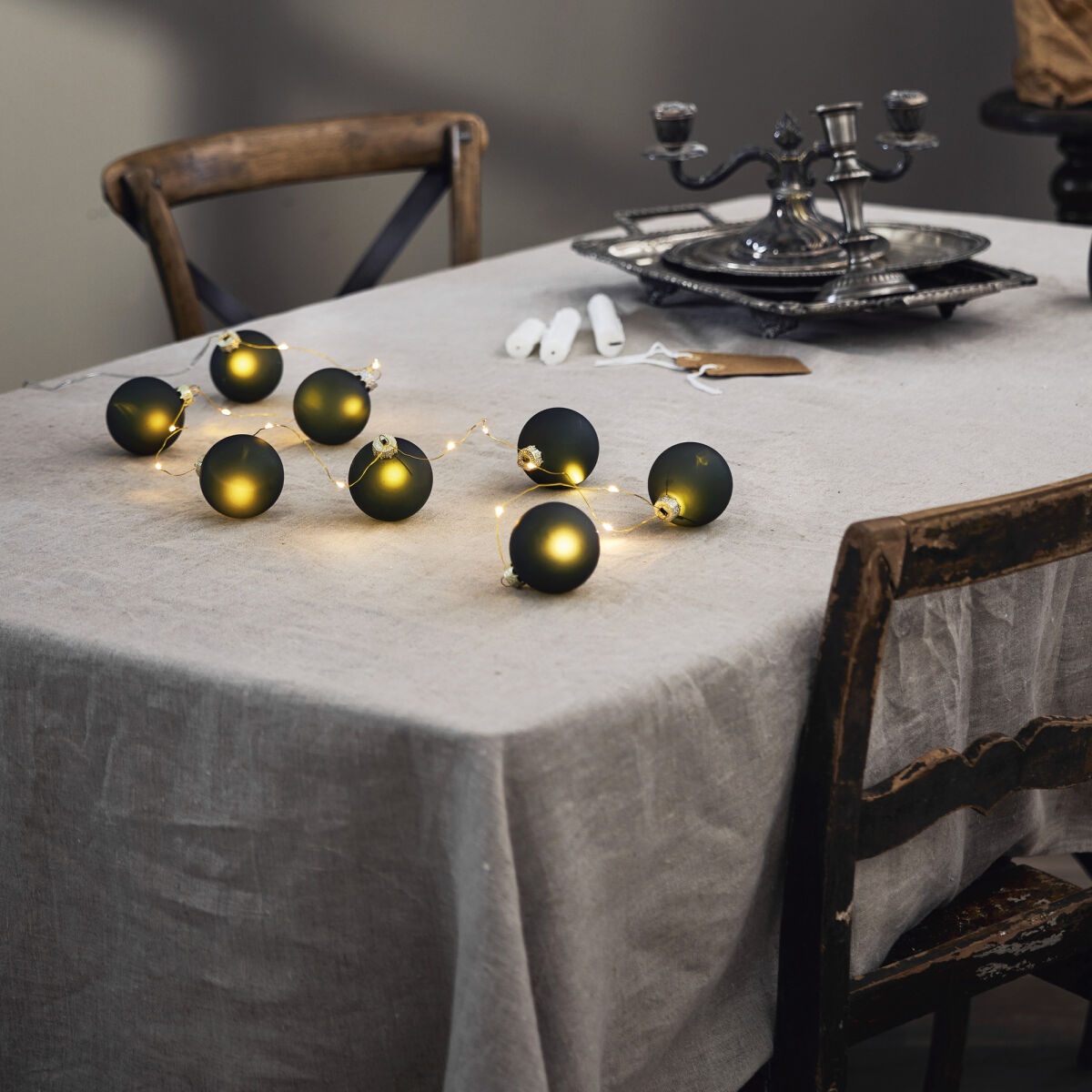 LED-Minilichterkette BLISS 22 warmweiße LEDs dunkelgrün