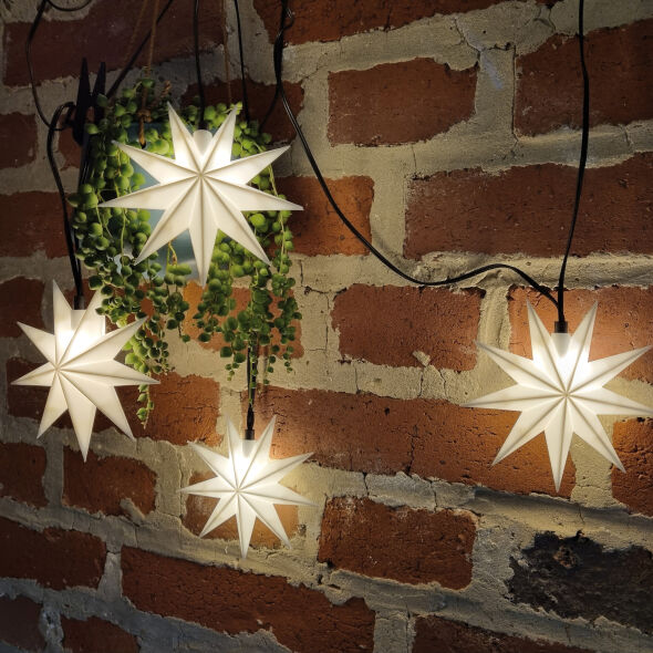 LED-Dekolichterkette 9 Sterne 9 warmweiße LEDs Ø 115 LED-Dekolichterkette 9 Sterne 9 warmweiße LEDs Ø 115