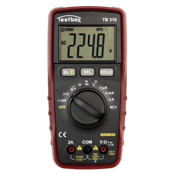 Digital-Multimeter TB 318 CAT IV 1.000V auch für Photovoltaik-Anlagen Digital-Multimeter TB 318 CAT IV 1.000V auch für Photovoltaik-Anlagen