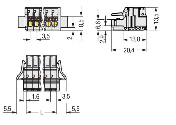 1-Leiter-Federleiste 2734-118/037-000 1-Leiter-Federleiste 2734-118/037-000