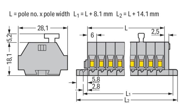 2-Leiter-Klemmenleiste 261-103/331-000 2-Leiter-Klemmenleiste 261-103/331-000