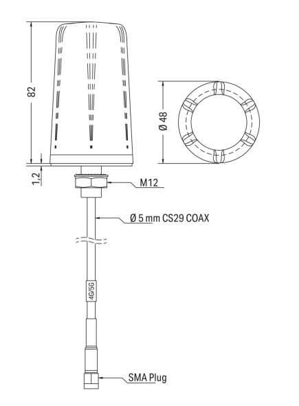 Funkantenne m. 2mAnschltg. 758-974 Funkantenne m. 2mAnschltg. 758-974