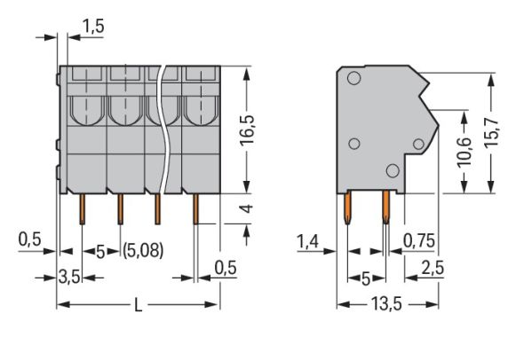 Leiterplattenklemme 254-458/000-004 Leiterplattenklemme 254-458/000-004