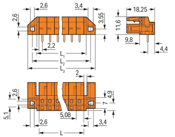 THT-Federleiste abgewink. 232-262/047-000 THT-Federleiste abgewink. 232-262/047-000