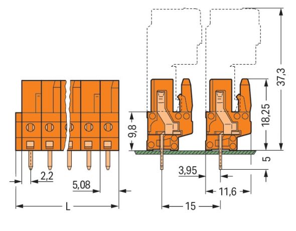 THT-Federleiste gerade 232-184 THT-Federleiste gerade 232-184