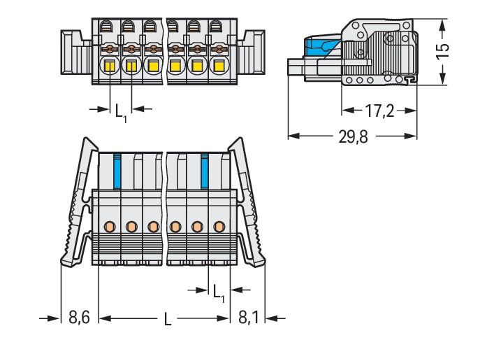 1-Leiter-Federleiste 2721-110/037-000