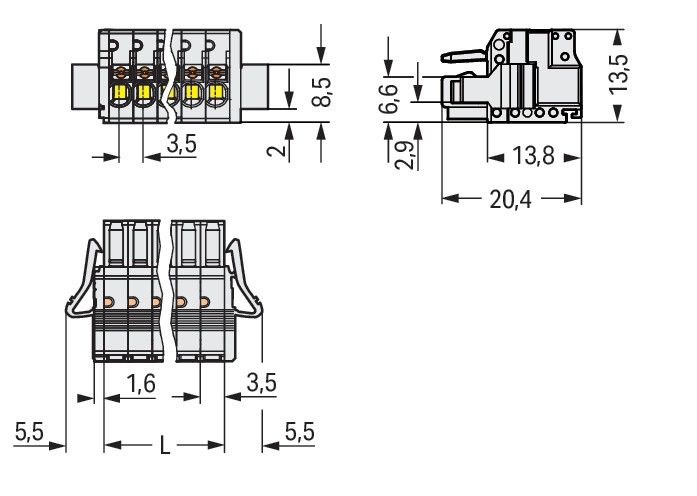 1-Leiter-Federleiste 2734-118/037-000